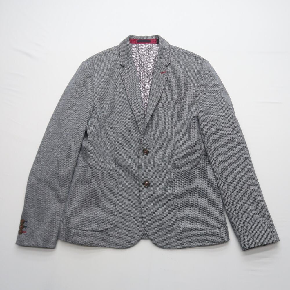 Ted Baker Mens Knit Blazer Size 5 / US XL Grey 2 Sport Coat